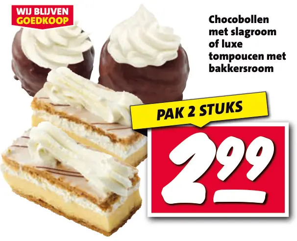 Aanbieding: Chocobollen of luxe tompoucen