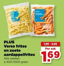 Verse frites en zoete aardappelfrites