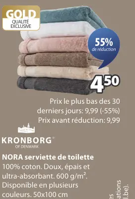 Offre: NORA serviette de toilette