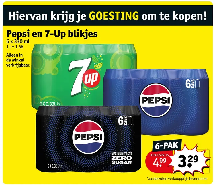 Promotie: Pepsi en 7-Up blikjes