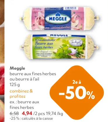 Offre: beurre aux fines herbes ou beurre à l'ail