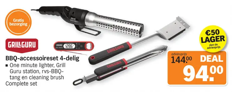 Promotie: BBQ-accessoireset 4-delig
