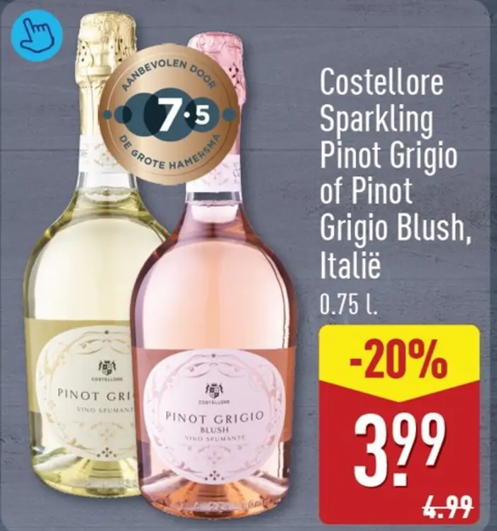 Aanbieding: Costellore Sparkling Pinot Grigio of Pinot Grigio Blush