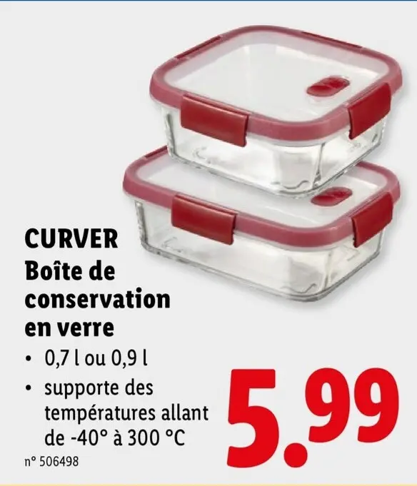 Offre: Boîte de conservation en verre