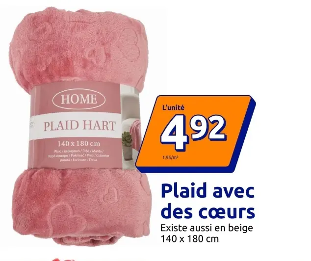 Offre: Plaid avec des coeurs 