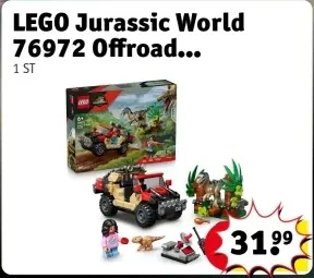 Aanbieding: LEGO Jurassic World 76972 Offroad Raptorontsnapping