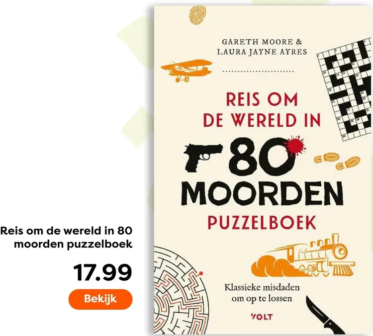 Aanbieding: Reis om de wereld in 80 moorden puzzelboek