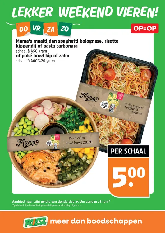 Aanbieding: Mama's maaltijden spaghetti bolognese, risott