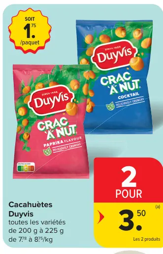 Offre: Cacahuètes Crac 'A Nut
