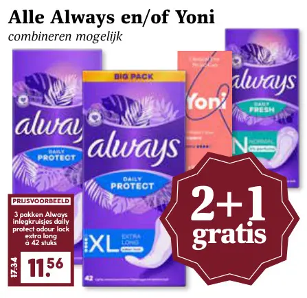 Aanbieding: Always en/of Yoni