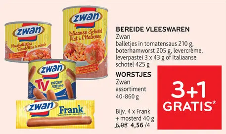 Promotie: Zwan Bereide Vleeswaren en Worstjes