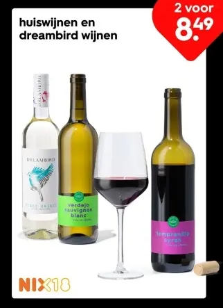 Aanbieding: huiswijnen en dreambird wijnen