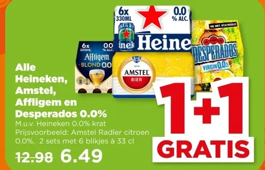 Alle Heineken, Amstel, Affligem en Desperados 0.0%