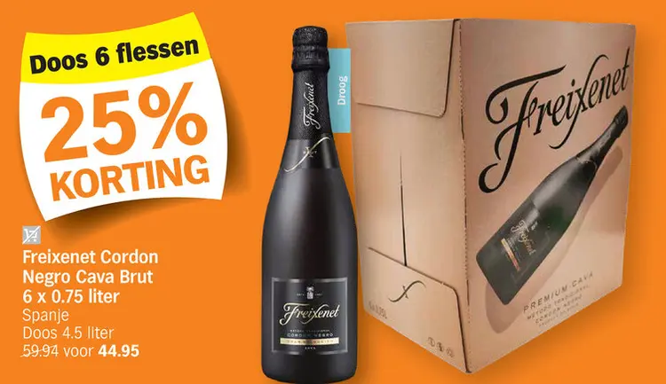 Promotie: Freixenet Cordon Negro Cava Brut