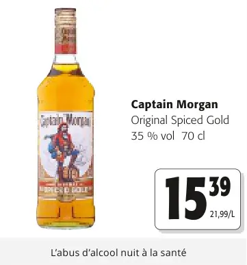 Offre: Captain Morgan Original Spiced Gold