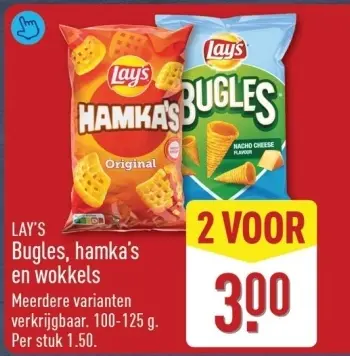 Aanbieding: Bugles, hamka's en wokkels