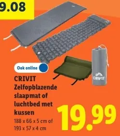 Aanbieding: Zelfopblazende slaapmat of luchtbed met kussen