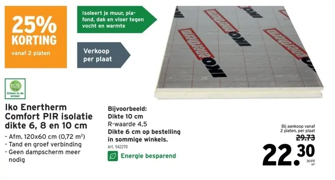 Promotie: Iko Enertherm Comfort PIR isolatie