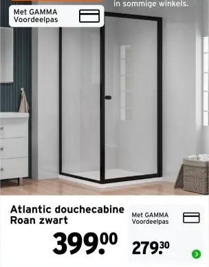 Aanbieding: Atlantic douchecabine Roan zwart