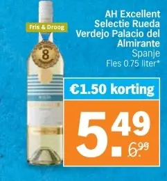 Aanbieding: AH Excellent Selectie Rueda Verdejo Palacio del Almirante