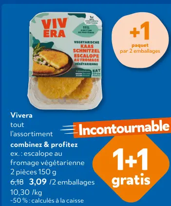 Offre: Escalope au fromage végétarienne
