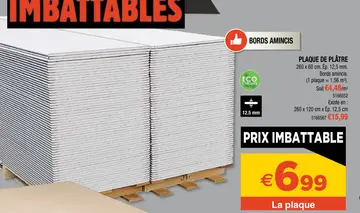 Offre: PLAQUE DE PLÂTRE