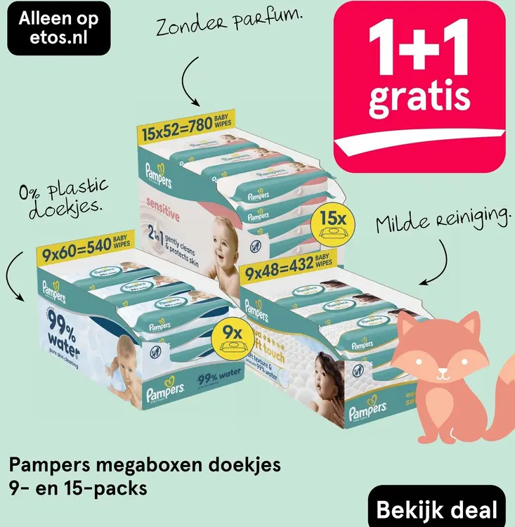 Aanbieding: Megaboxen doekjes 9- en 15-packs
