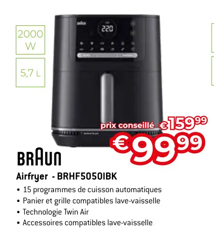 Offre: Airfryer - BRHF5050IBK