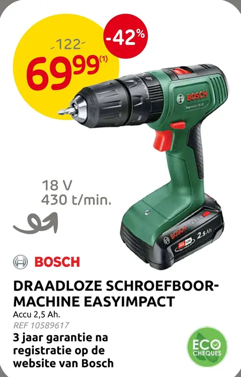 Promotie: Draadloze schroefboormachine easyimpact