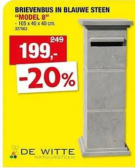 Promotie: Brievenbus in blauwe steen "model 8"