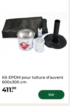 Offre: Kit EPDM pour toiture d'auvent