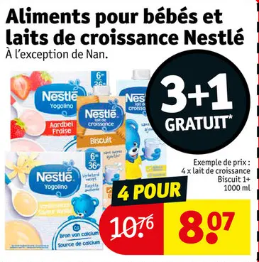 Offre: Aliments pour bébés et laits de croissance