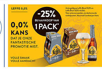 Aanbieding: Leffe Blond 0,0% & Leffe Bruin 0,0%