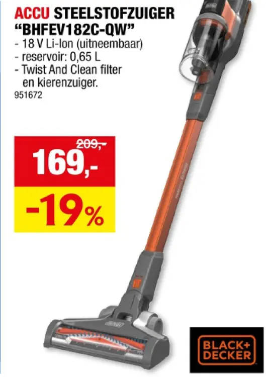Promotie: Accu steelstofzuiger "bhfev182c-qw"