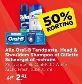 Aanbieding: Oral-B Tandpasta, Head & Shoulders Shampoo of