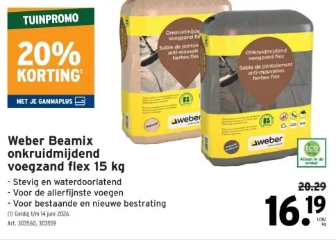 Promotie: Weber Beamix onkruidmijdend voegzand flex