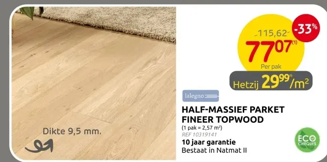 Promotie: Half-massief parket fineer topwood