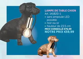 Offre: Lampe de table chien