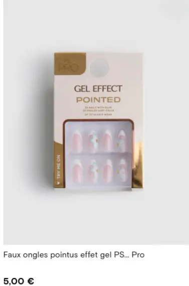 Offre: Faux ongles pointus effet gel