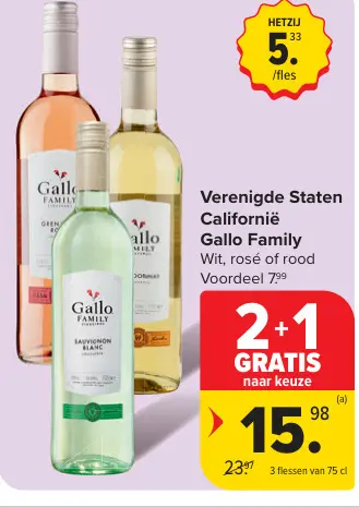 Promotie: Gallo Family Wit, rosé of rood