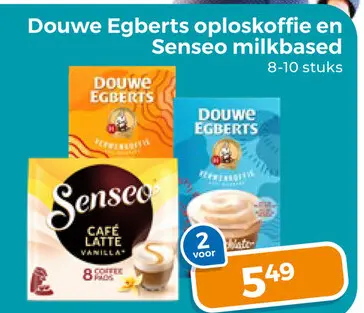 Aanbieding: Oploskoffie en Senseo milkbased