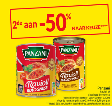 Aanbieding: Panzani Ravioli of Spaghetti bolognese