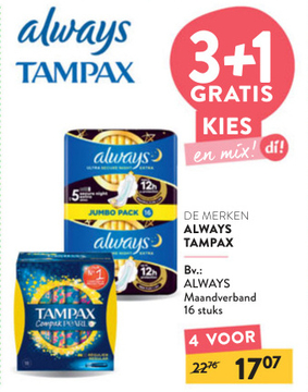 Aanbieding: ALWAYS TAMPAX