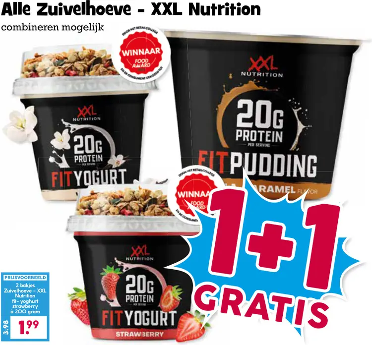 Aanbieding: Fit yogurt of fit pudding