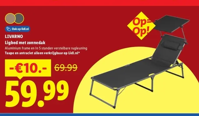Aanbieding: Ligbed met zonnedak