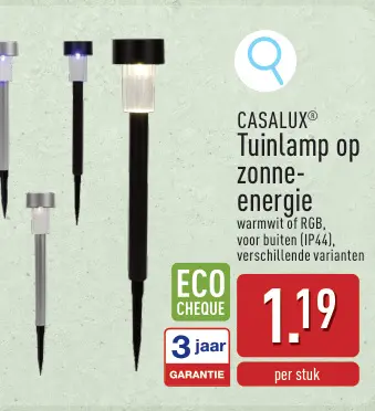 Promotie: Lampe de jardin à énergie solaire