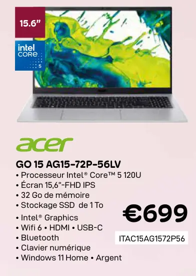 Offre: Go 15 ag15-72p-56lv