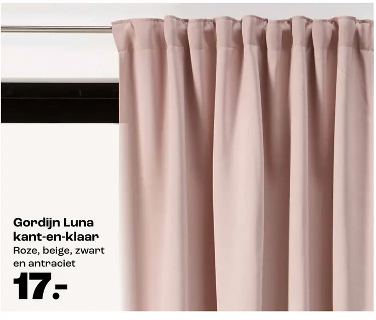 Promotie: Gordijn Luna kant en klaar