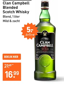 Aanbieding: Clan Campbell Blended Scotch Whisky