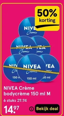 Aanbieding: Nivea Crème bodycreme 